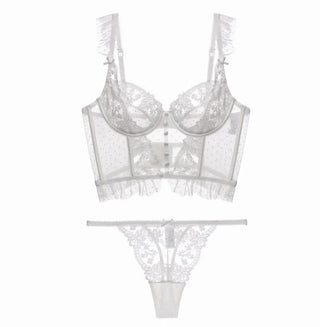 Simple product image showing the Agnes bra and pantie set in white against a plain white background