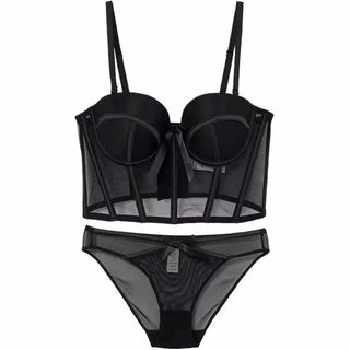 Simple product image showing the Shannon bra and pantie set in black against a plain white background